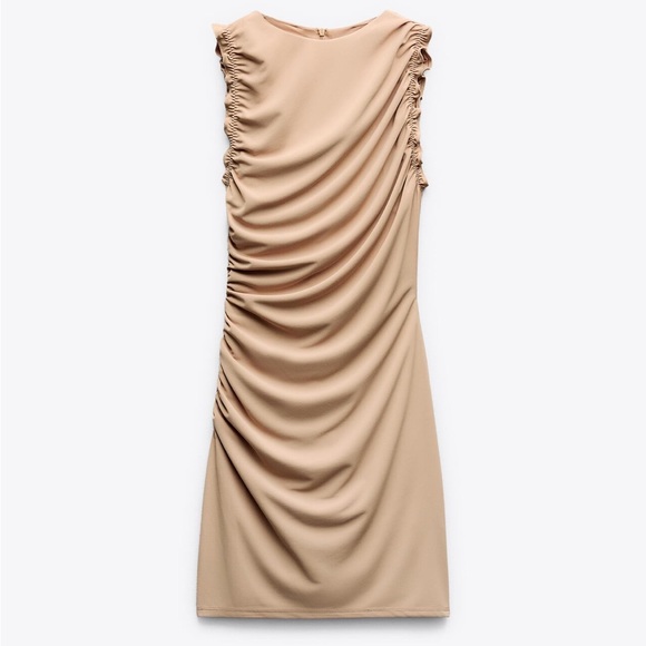 BNWT ZARA TAN DRESS - Picture 2 of 4